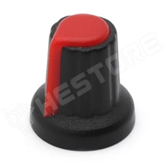 Forgatógomb, 6mm, piros AS-KNOB-R