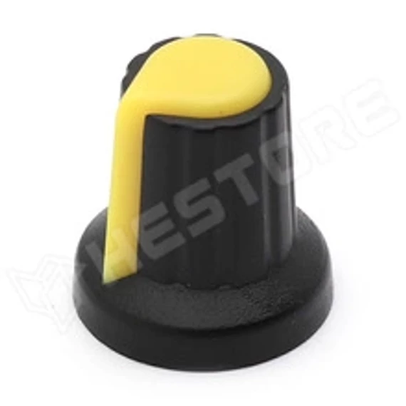 Forgatógomb, 6mm, sárga AS-KNOB-Y