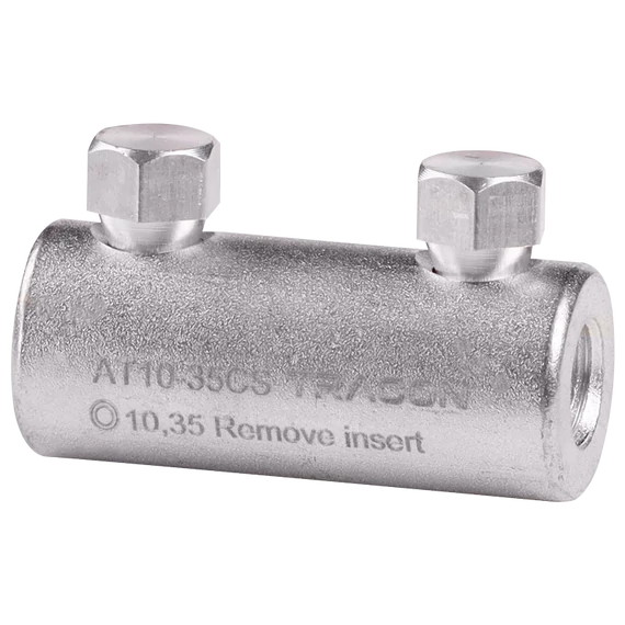 Szakadófejes csavaros alumínium toldóhüvely 10-35mm2, 2xM10 AT10-35CS