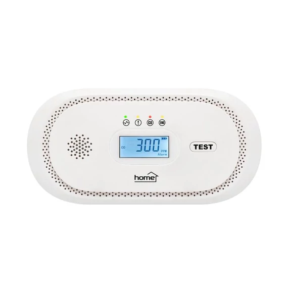 HOME CO10LCD szén-monoxid vészjelző, LCD kijelző , elemes, 2 év elem élettartam, 10 év érzékelő élettartam CO10LCD