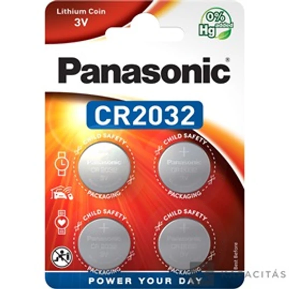 Panasonic CR2032 3V lítium gombelem 4db/csomag                                                                