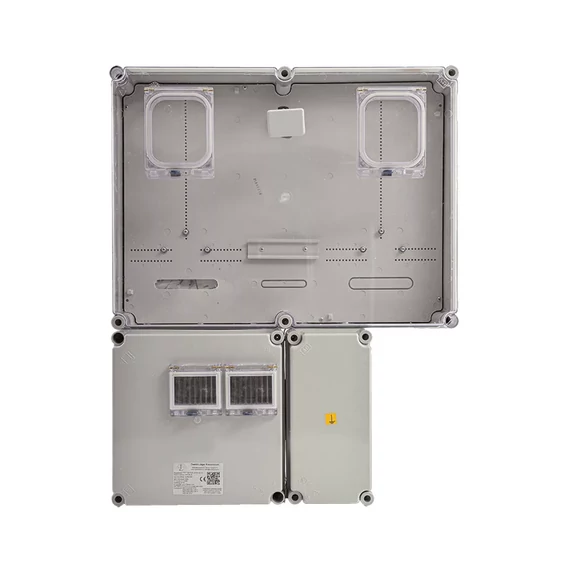 Csatári Plast PVT 6075 Á-V Fm-SZ-U 1/3 fázisú, 80A-es kombinált villanyóra szekrény, szabadvezetékes csatlakozással, közvetlen csatlakozású mérőhelyekhez. CSP24.E125