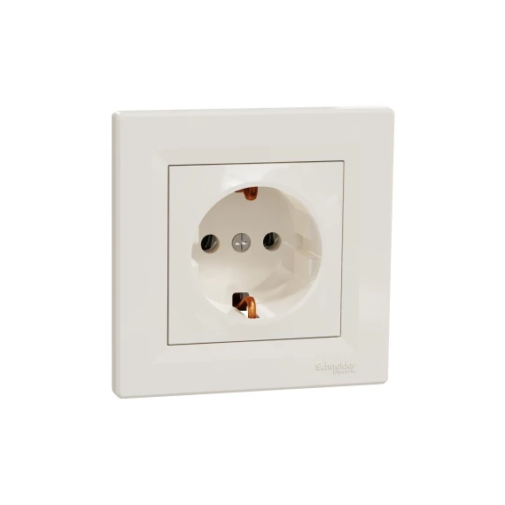 ASFORA 2P+F csatlakozóaljzat, csavaros, kerettel, bézs EPH2900123