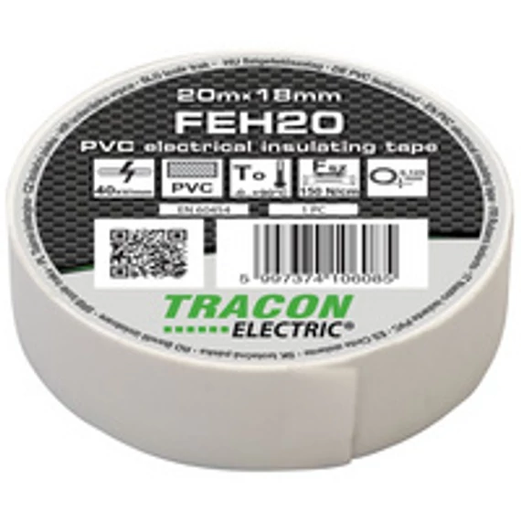Tracon szigetelőszalag fehér FEH20