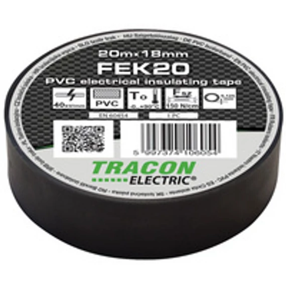 Tracon szigetelőszalag fekete FEK20