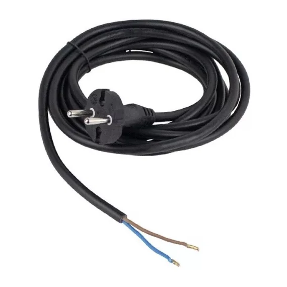 Szerelhető hálózati bekötő kábel fekete 5m H05RR-F 2x1,0 mm2 ANCO 321657