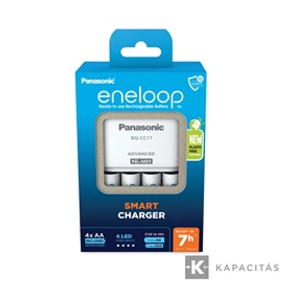 eneloop K-KJ17MCD40E akkumulátor töltő 4 db 2000mAh AA akkumulátorral                                         
