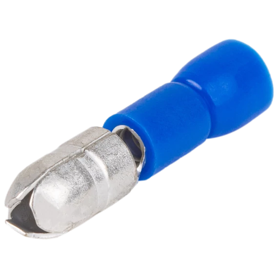 Szigetelt hengeres csatlakozó dugó, elektrolitréz, kék 2,5mm2, (d1=2,3mm, d2=5mm), PVC KH4