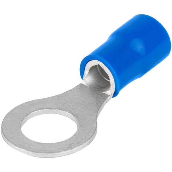 Szigetelt szemes saru, ónozott elektrolitréz, kék 16mm2, M10, (d1=5,8mm, d2=10,5mm),PVC KSZ16-10