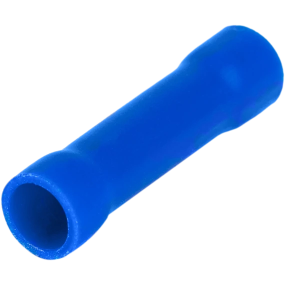 Szigetelt toldóhüvely, ónozott elektrolitréz, kék 2,5mm2, (L=25mm, d1=2,8mm), PVC KTH