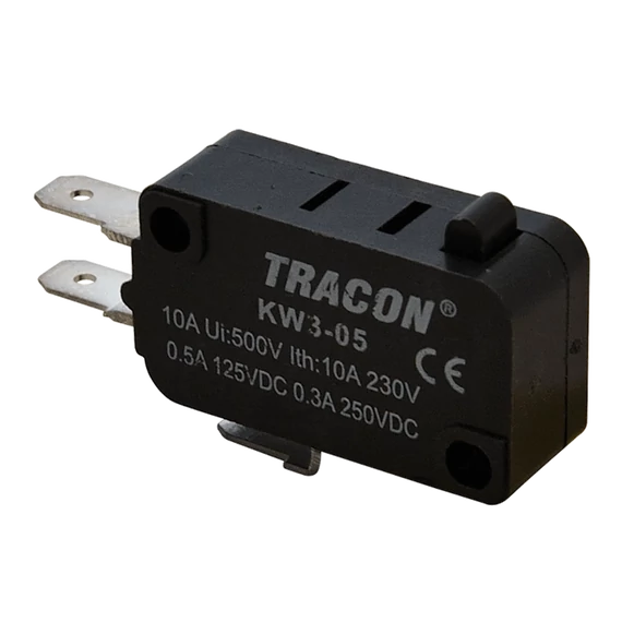 Helyzetkapcsoló, mikro, ütközős 1×CO 10A/230VAC, 0,3A/250VDC, 4,8x0,5 mm, IP00 KW3-05