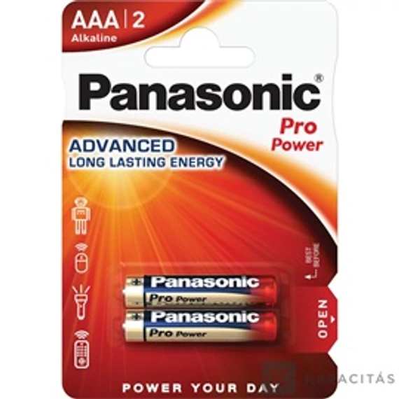 Panasonic LR03PPG/2BP 1.5V AAA/mikro tartós alkáli elem 2 db/csomag; az ár 1db -ra értendő                    