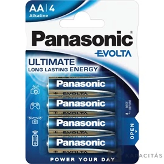 Panasonic EVOLTA LR6EGE/4BP 1.5V AA/ceruza szupertartós alkáli elem 4 db/csomag; az ár 1db -ra értendő        