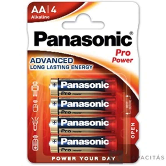 Panasonic LR6PPG/4BP 1.5V AA/ceruza tartós alkáli elem 4 db/csomag; az ár 1db -ra értendő                     