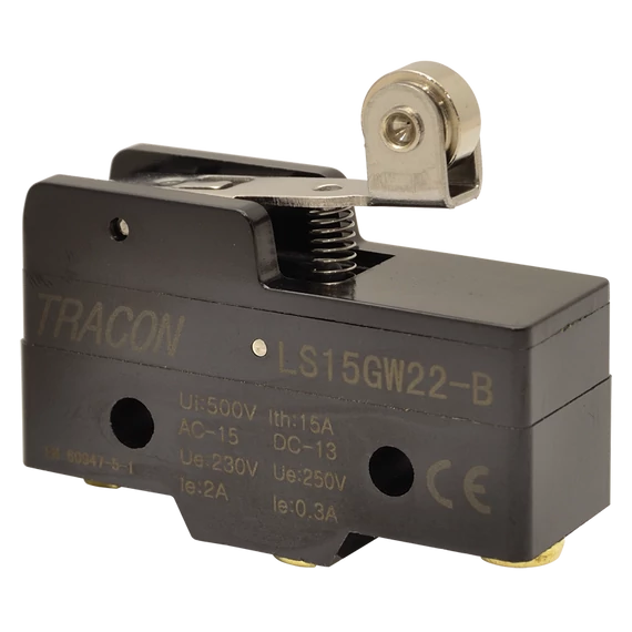 Helyzetkapcsoló, rugószáras-görgős 1xCO, 2A/230V AC-15, 0,3A/250V DC-13, 19mm, IP00 LS15GW22-B