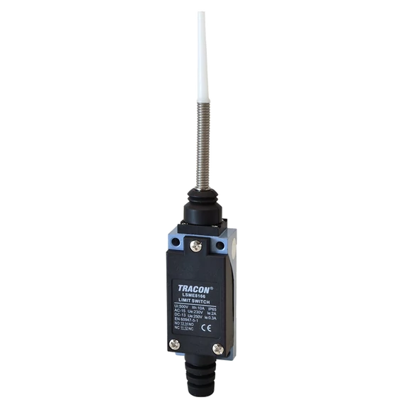 Helyzetkapcsoló, rugószáras (műanyag+acél) 1xNO+1xNC, 2A/230V AC-15, 0,3A/250V DC-13, 95mm, IP65 LSME8166