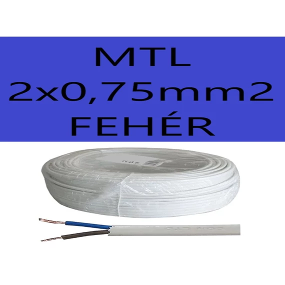 MTL 2x0,75mm2  FEHÉR  H03VVH2-F