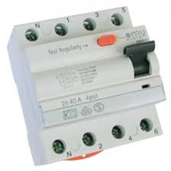OMU SYSTEM OMR10 "A" típus 4 pólusú 40A 0,03A fi relé 10kA omr104a40003 