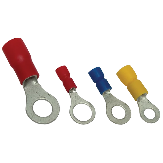 Szigetelt szemes saru, ónozott elektrolitréz, piros 35mm2, M6, (d1=9,4mm, d2=6,4mm), PVC PSZ35-6