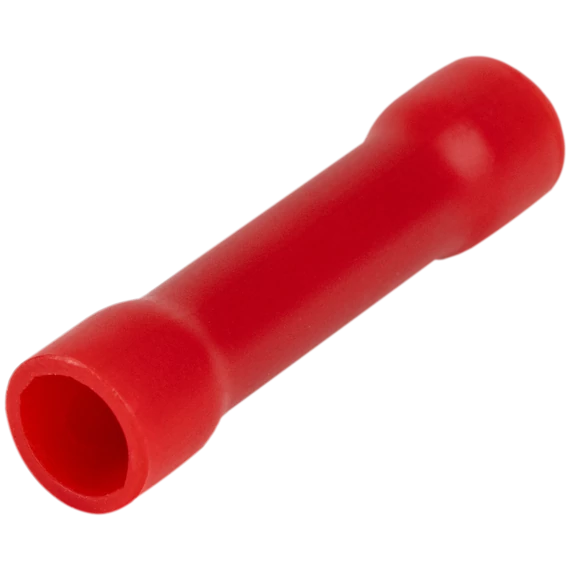 Szigetelt toldóhüvely, ónozott elektrolitréz, piros 1,5mm2, (L=25mm, d1=2,1mm), PVC PTH