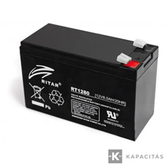 Ritar RT1280-F1 12V 8Ah zárt ólomakkumulátor                                                                  
