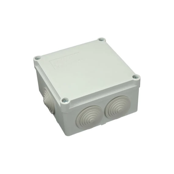 S-BOX 106 falon kívüli műanyag kötődoboz gumi bevezetővel 100x100x50mm IP65 PAWBOL