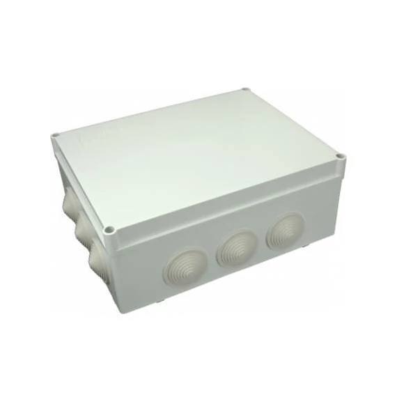 S-BOX 606 falon kívüli műanyag kötődoboz gumi bevezetővel 300x220x120mm IP55 PAWBOL