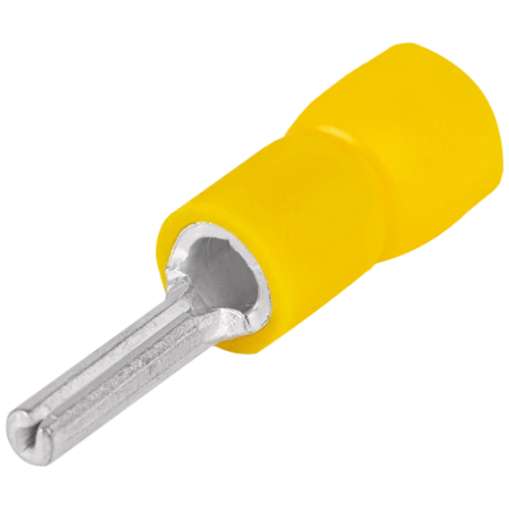 Szigetelt csapos saru, ónozott elektrolitréz, sárga 6mm2, (l1=13mm, d1=3,5mm), PVC SCS