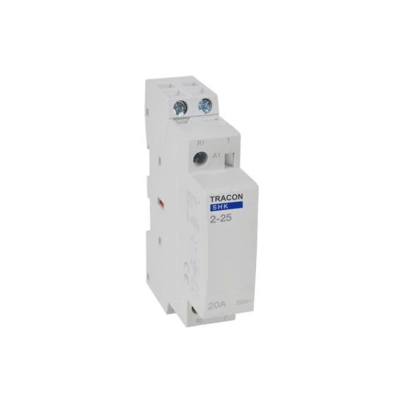 Moduláris kontaktor 25A 2xNO 230V AC 1modul TRACON SHK2-25