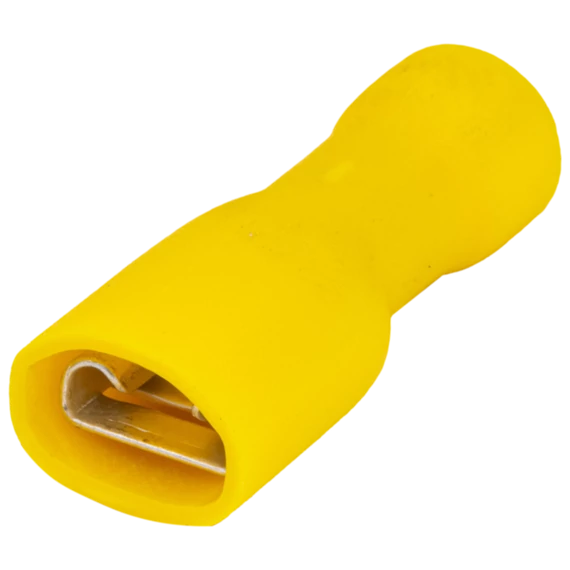 Teljes szigetelésű rátolható csatl. hüvely, sárgaréz, sárga STCSH6