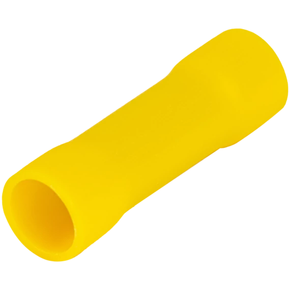 Szigetelt toldóhüvely, ónozott elektrolitréz, sárga 6mm2, (L=27mm, d1=4,1mm), PVC STH