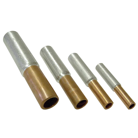 Szigeteletlen réz-alumínium (Cu-Al) toldóhüvely 35/70mm2, (d1=8,5mm, d2=11mm) RT35/70