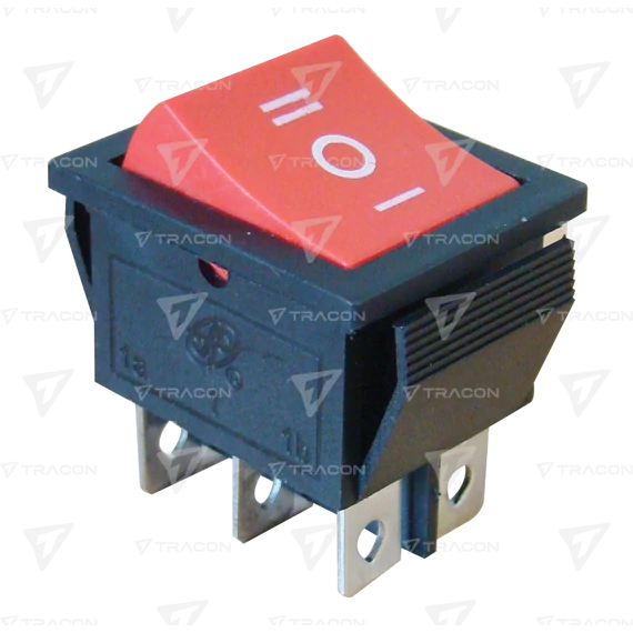 Készülékkapcsoló, háromállású, piros, I-0-II felirattal TES-52 TRACON