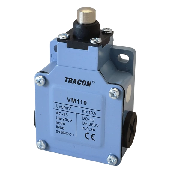 Helyzetkapcsoló, kúpos fémházas 1xNO+1xNC, 6A/230V AC-15, 0,3A/250V DC-13, IP66 VM110