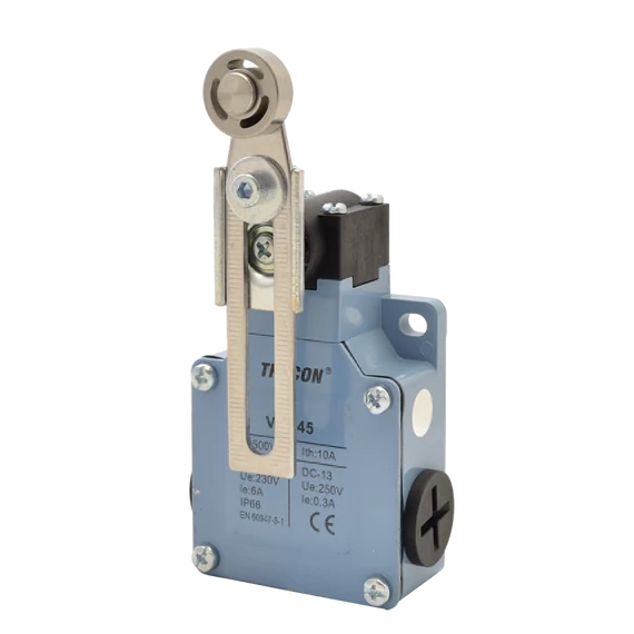 Helyzetkapcsoló, lengőkar-görgő 1xNO+1xNC, 6A/230V AC-15, 0,3A/250V DC-13, IP66 VM145