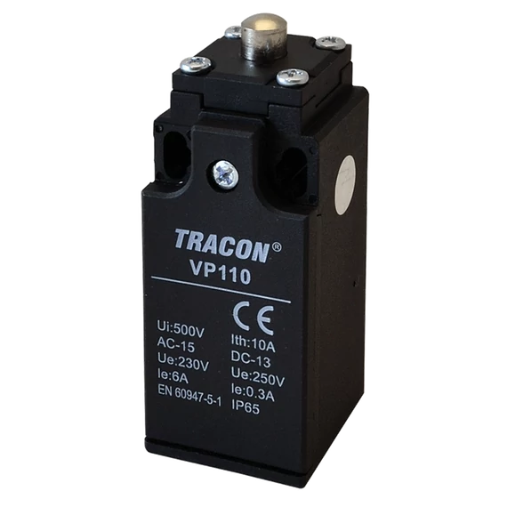 Helyzetkapcsoló, kúpos-ütközős 1xNO+1xNC, 6A/230V AC-15, 0,3A/250V DC-13, IP65 VP110