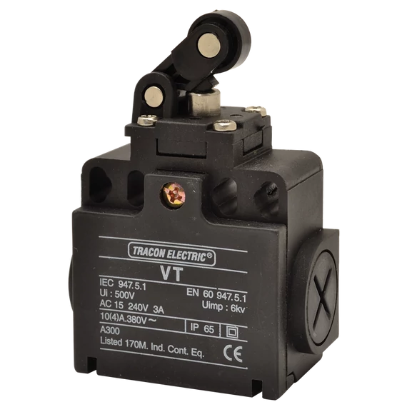 Helyzetkapcsoló, karos-görgős 1xNO+1xNC, 6A/230V AC-15, 0,3A/250V DC-13, IP65 VT121