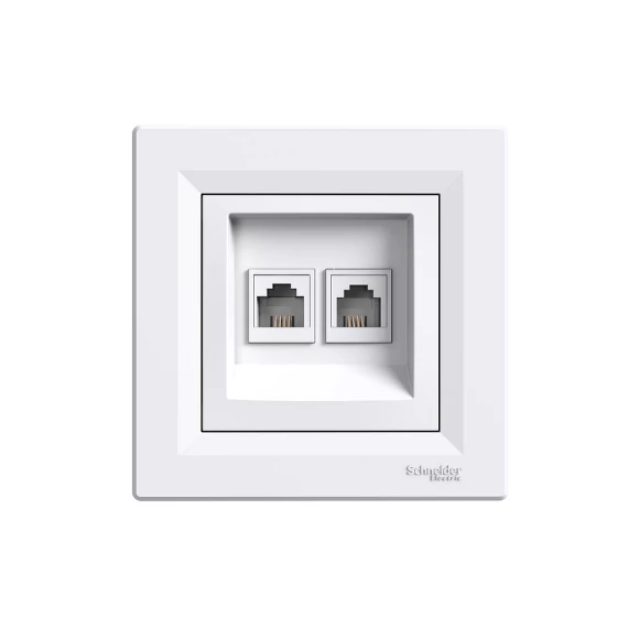 ASFORA 2xRJ11 telefon aljzat, fehér eph4200121