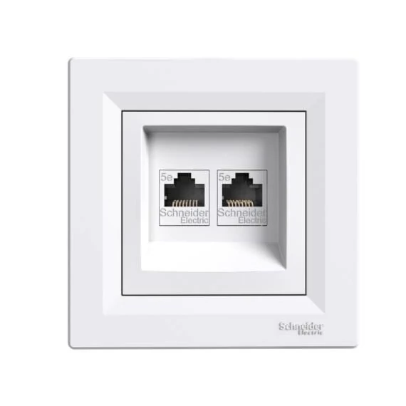 ASFORA 2xRJ45 Cat5e UTP aljzat, fehér eph4400121