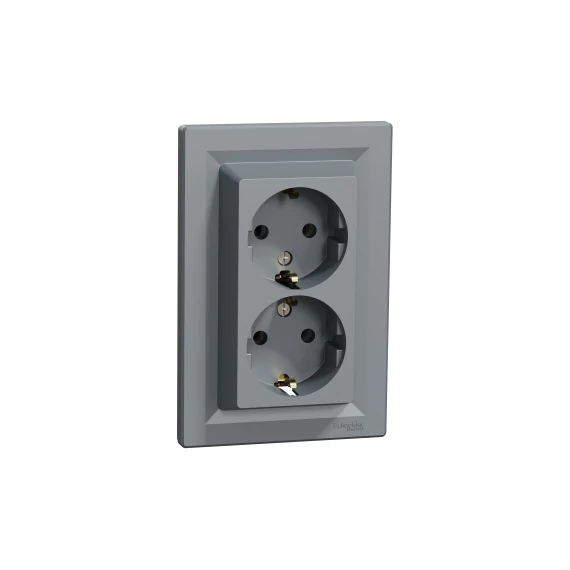 ASFORA 2x2P+F csatlakozóaljzat, csavaros, acél eph9900162