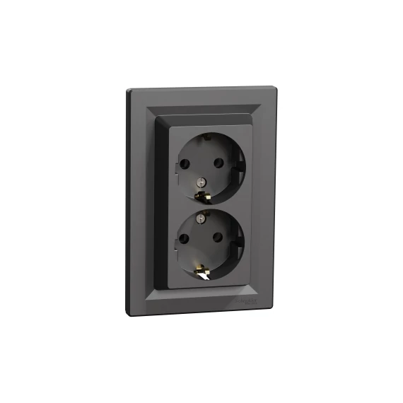 ASFORA 2x2P+F csatlakozóaljzat, csavaros, antracit eph9900171