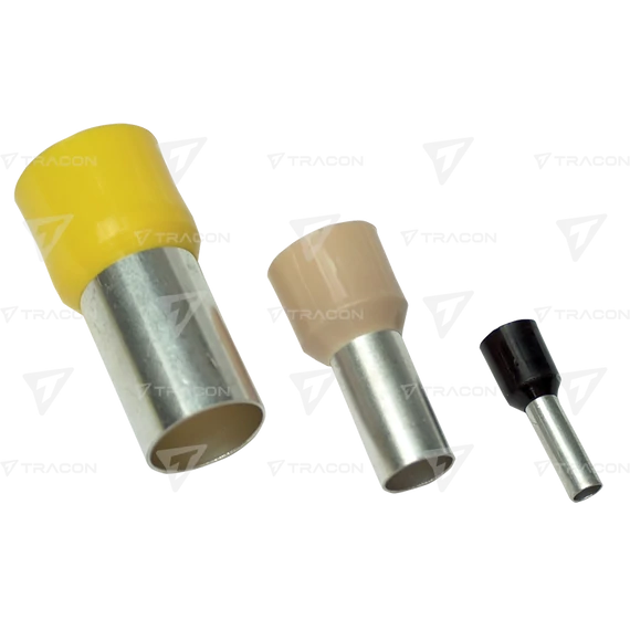 10mm2 Szigetelt (PA6.6) érvéghüvely, ónozott elektrolitréz, vaj E125 Tracon