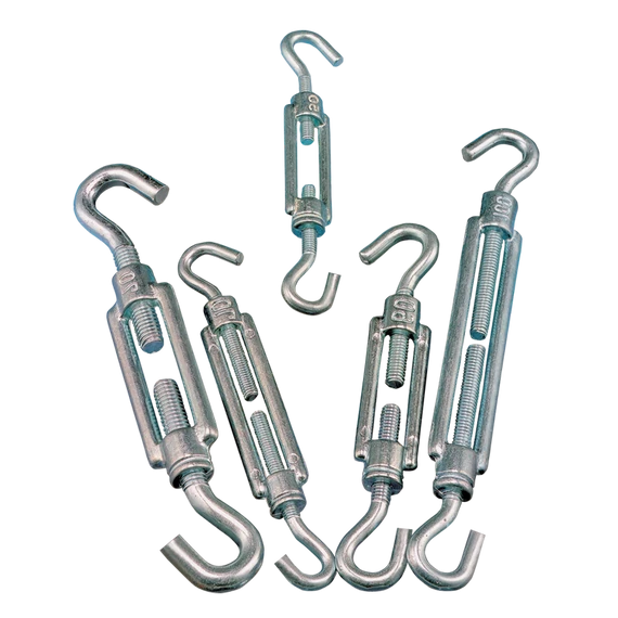 Sodrony-és huzalfeszítő horog-horog, acél+temperált öntvény 5×70mm, 770N FHH570