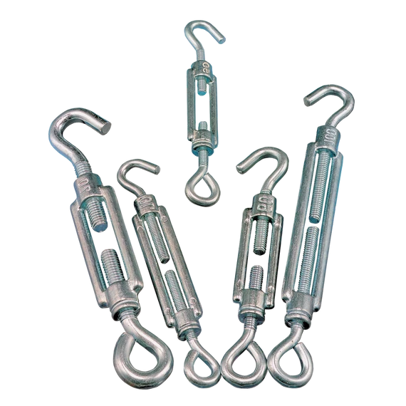 Sodrony-és huzalfeszítő szem-horog, acél+temperált öntvény 8×110mm, 2000N FSH8110