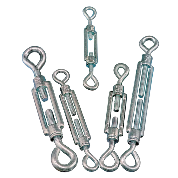 Sodrony-és huzalfeszítő szem-szem, acél+temperált öntvény 6×100mm, 1800N FSS6100