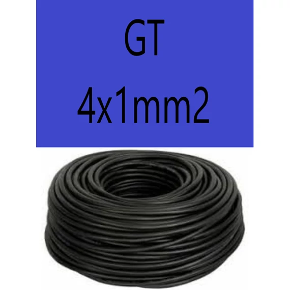 GT 4x1 fekete 300/500V gumikábel  H05RR-F 
