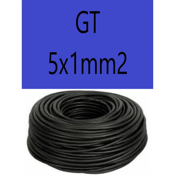 GT 5x1 fekete 300/500V gumikábel  H05RR-F 