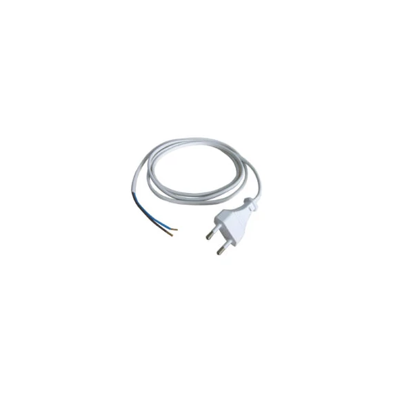 Hálózati szerelhető vezeték MTL 2x0,75mm2 fehér 1,5m EURO dugvillával H03VVH2-F 6777H