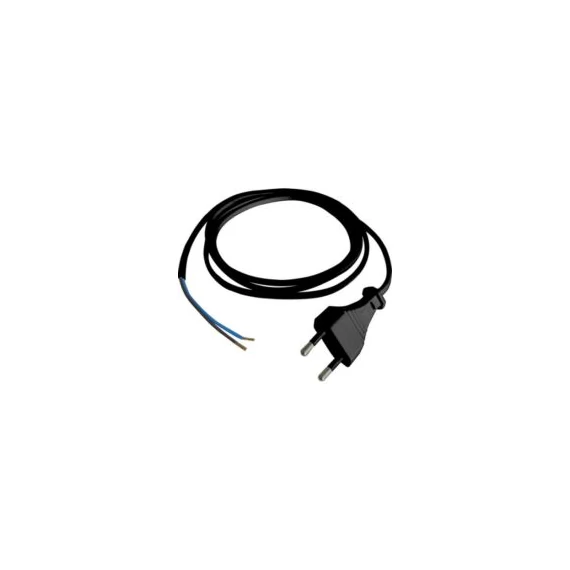 Hálózati szerelhető vezeték MTL 2x0,75mm2 fekete 1,5m EURO dugvillával H03VVH2-F 