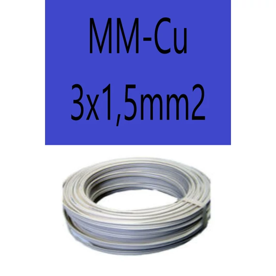 MMCu 3x1,5 mm2 MMFal kábelfalba helyezhető lapos réz kábel